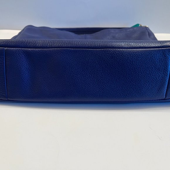 Designer Coach Vintage Midnight Blue Leather Hobo Handbag - Picture 6 of 10